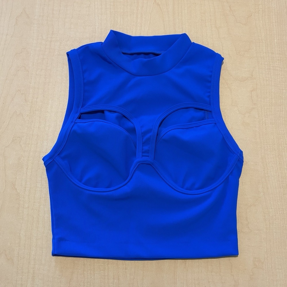 NWOT Women's Crop Top w Cutouts Royal Blue Size M